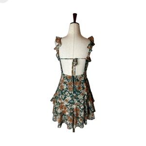 Windsor Green Floral Print Chiffon Size S